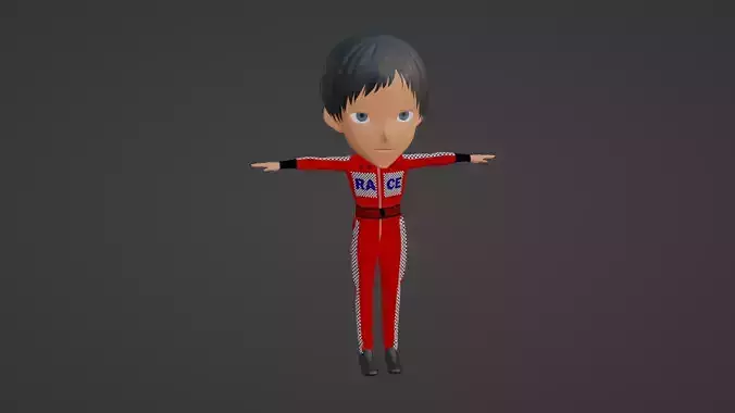 Racing Driver Cartoon Character