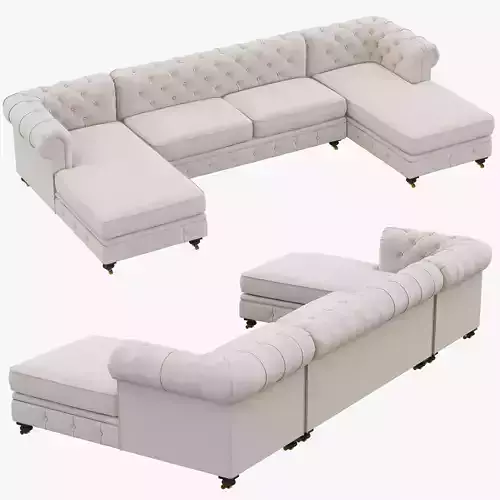 Restoration Hardware Kensington Upholstered U-Chaise Sectional