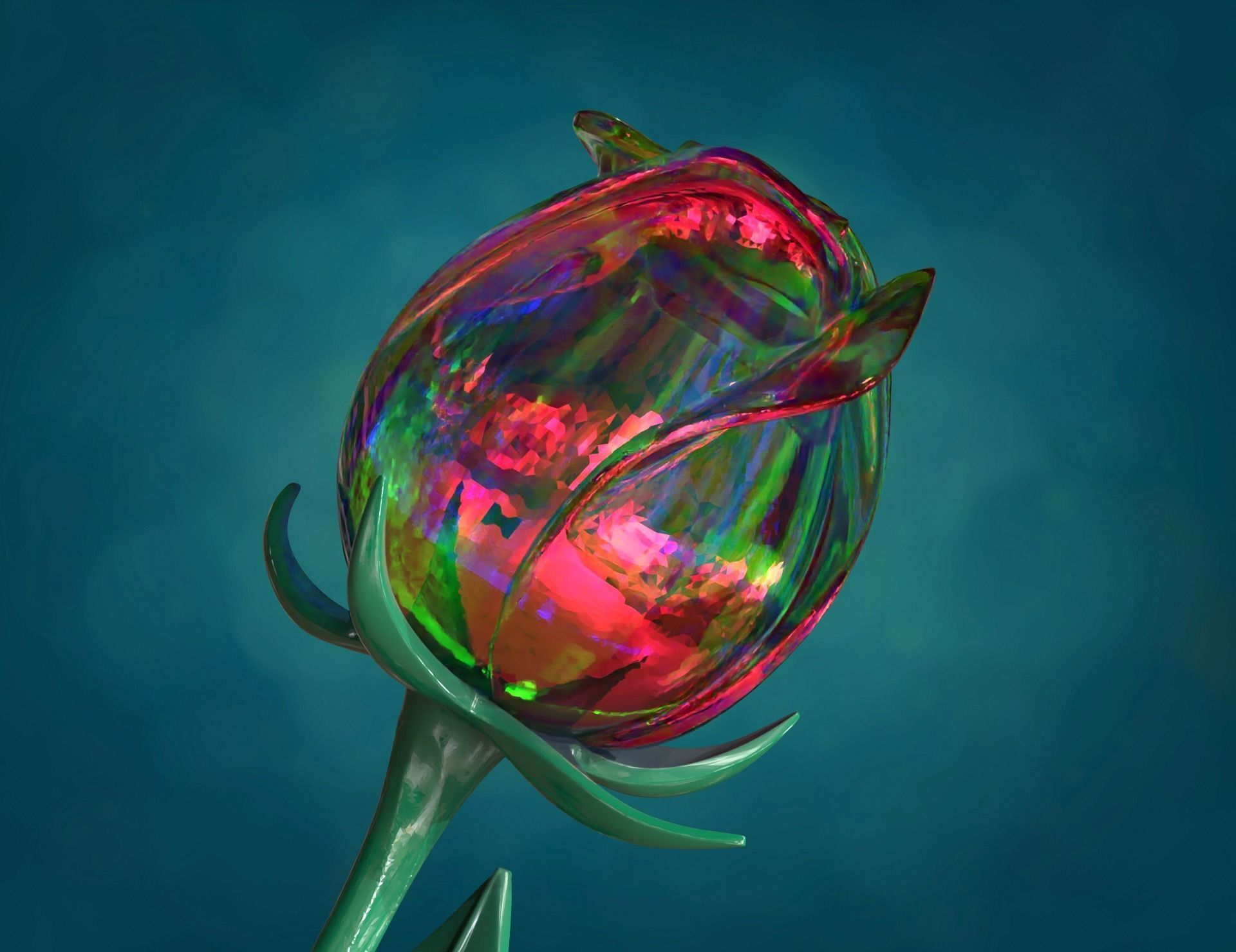 Rose Flower II 3D print model_5