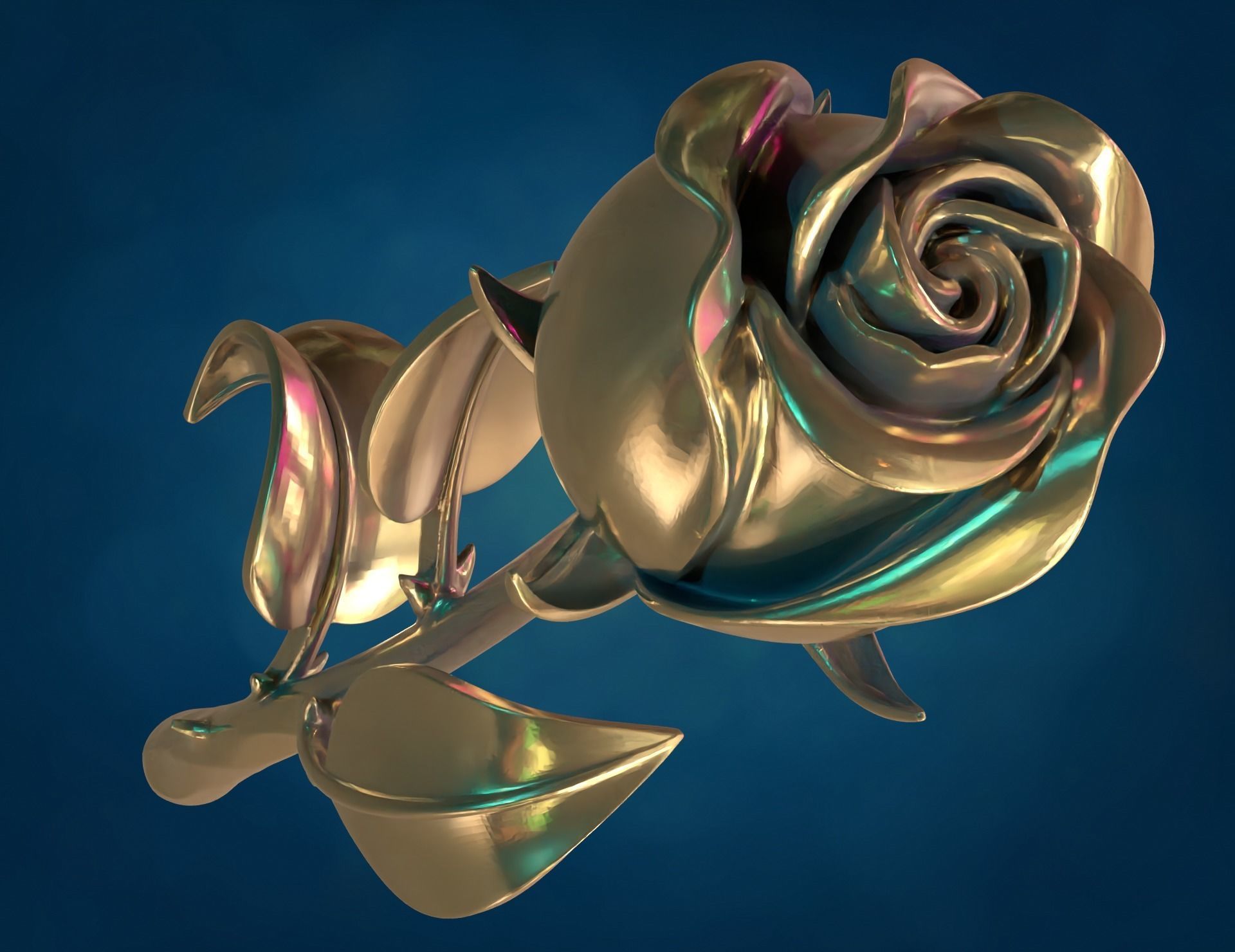 Rose Flower II 3D print model_9
