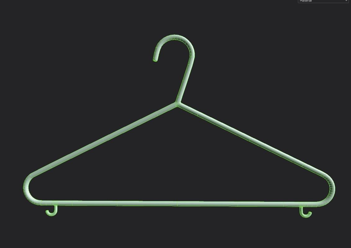 Hanger for Clothes M01 Low-poly 3D model_1