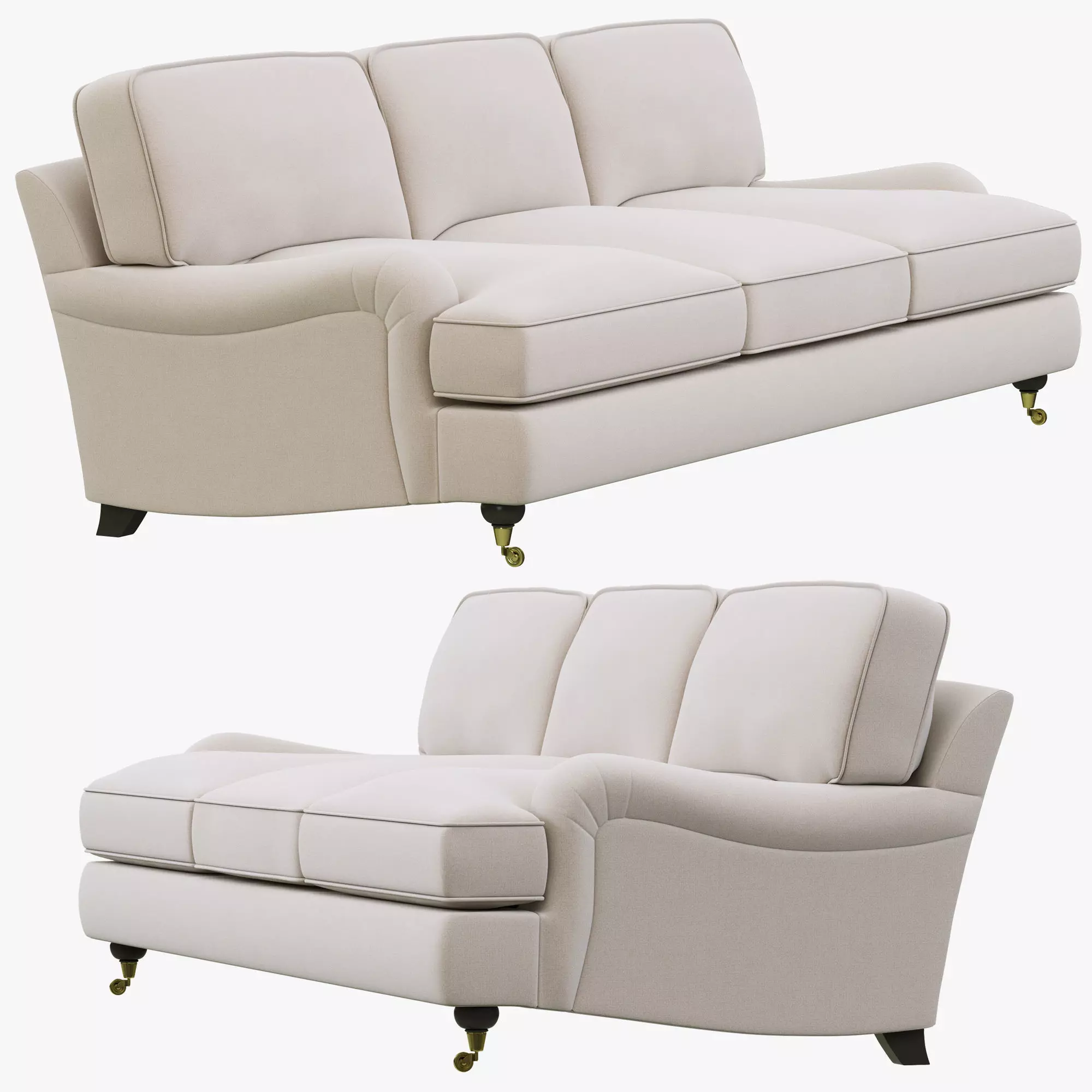 Restoration Hardware English Roll Arm Upholstered Sofa 3D model