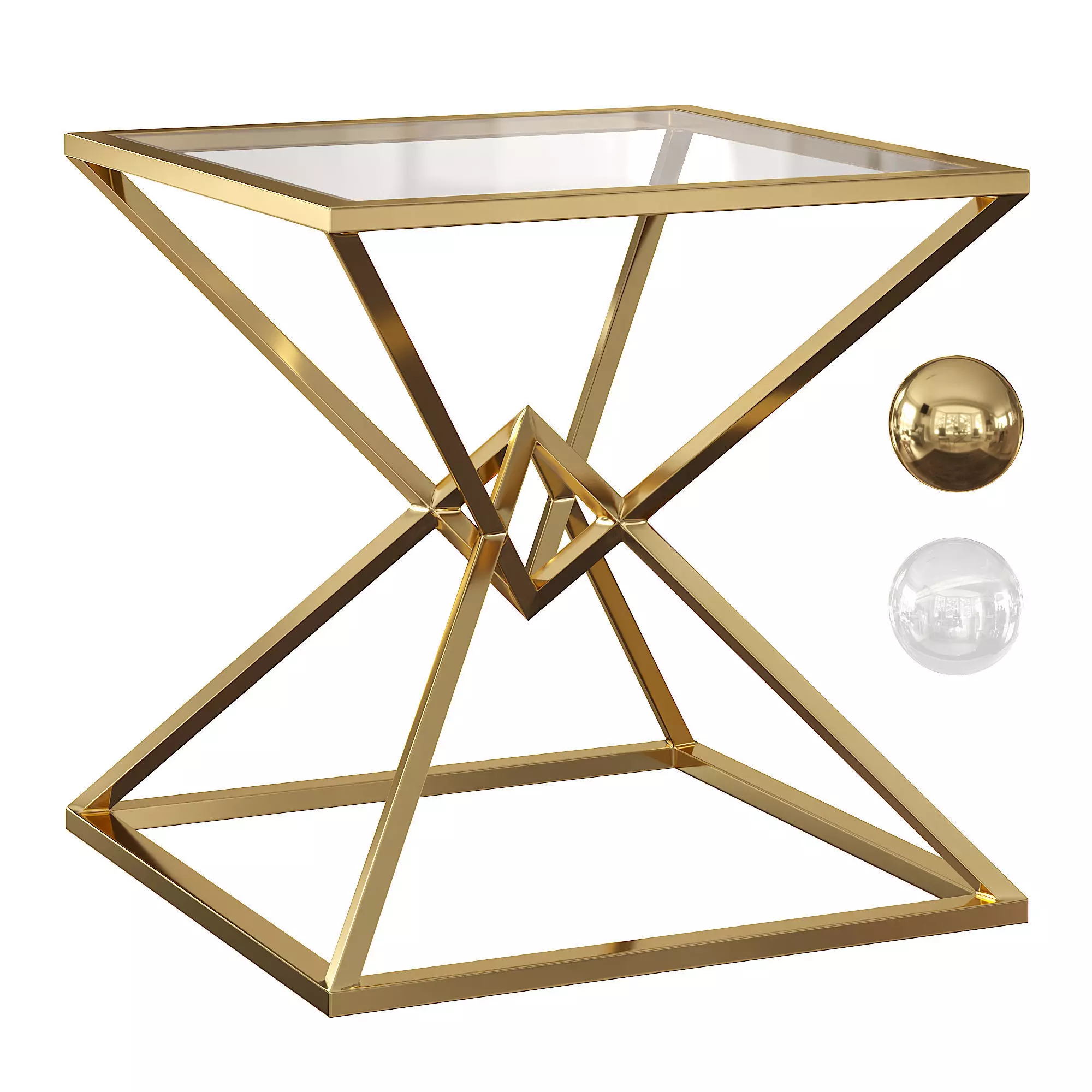 Aria Square Table by Diamond Sofa 3D model_0