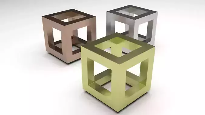 3D Print Ready Metal Latticed Cubes