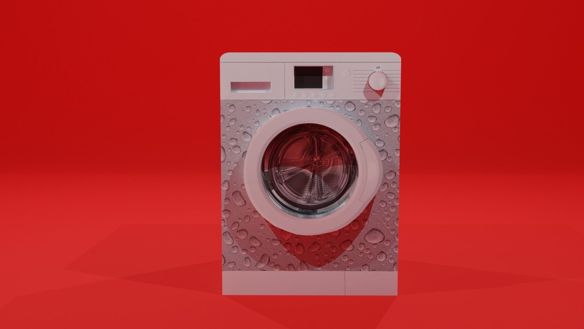 Washing Machine Low-poly 3D model_3