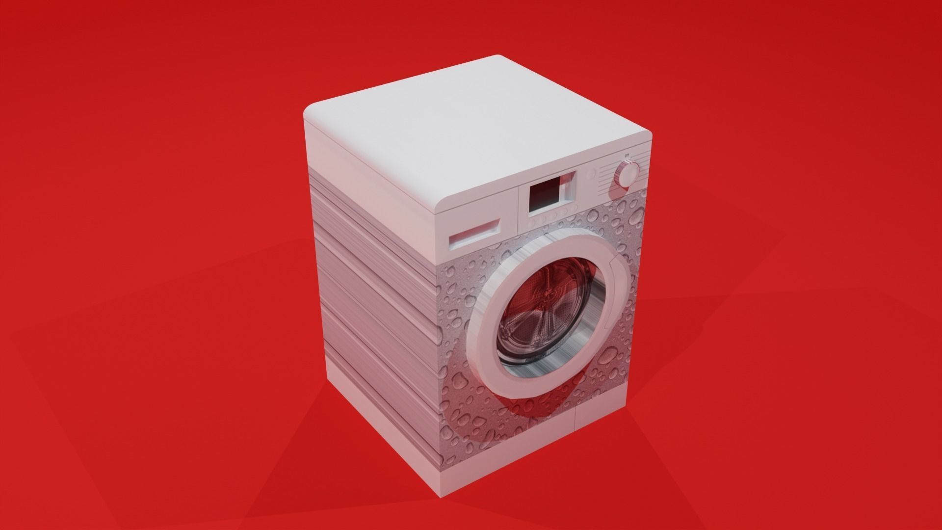 Washing Machine Low-poly 3D model_2