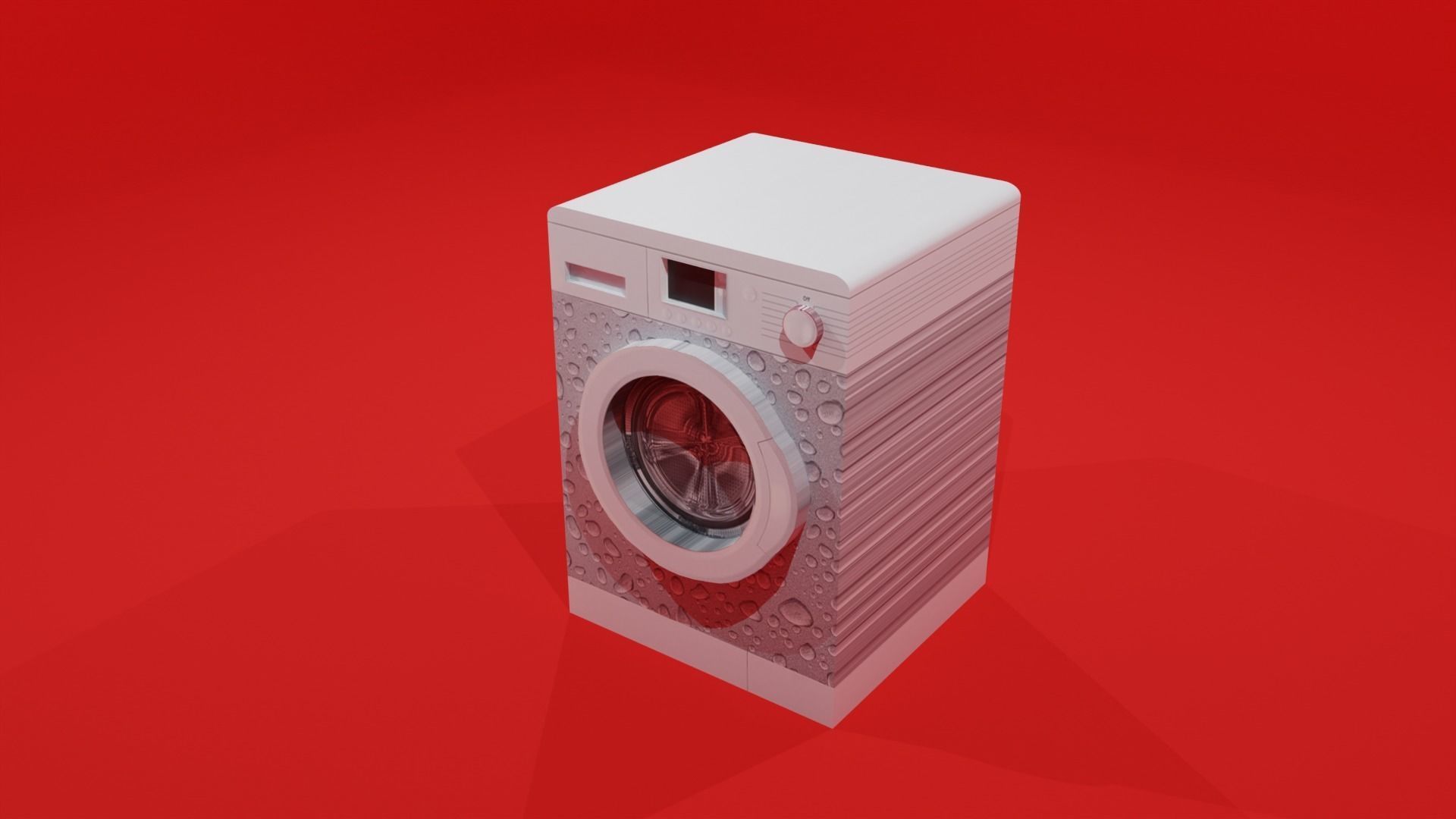 Washing Machine Low-poly 3D model_1