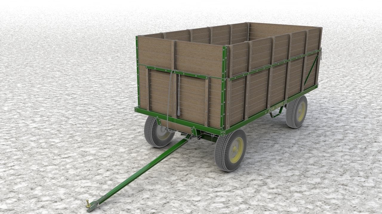 John Deere 1065 Wagon  1966 3D model_34
