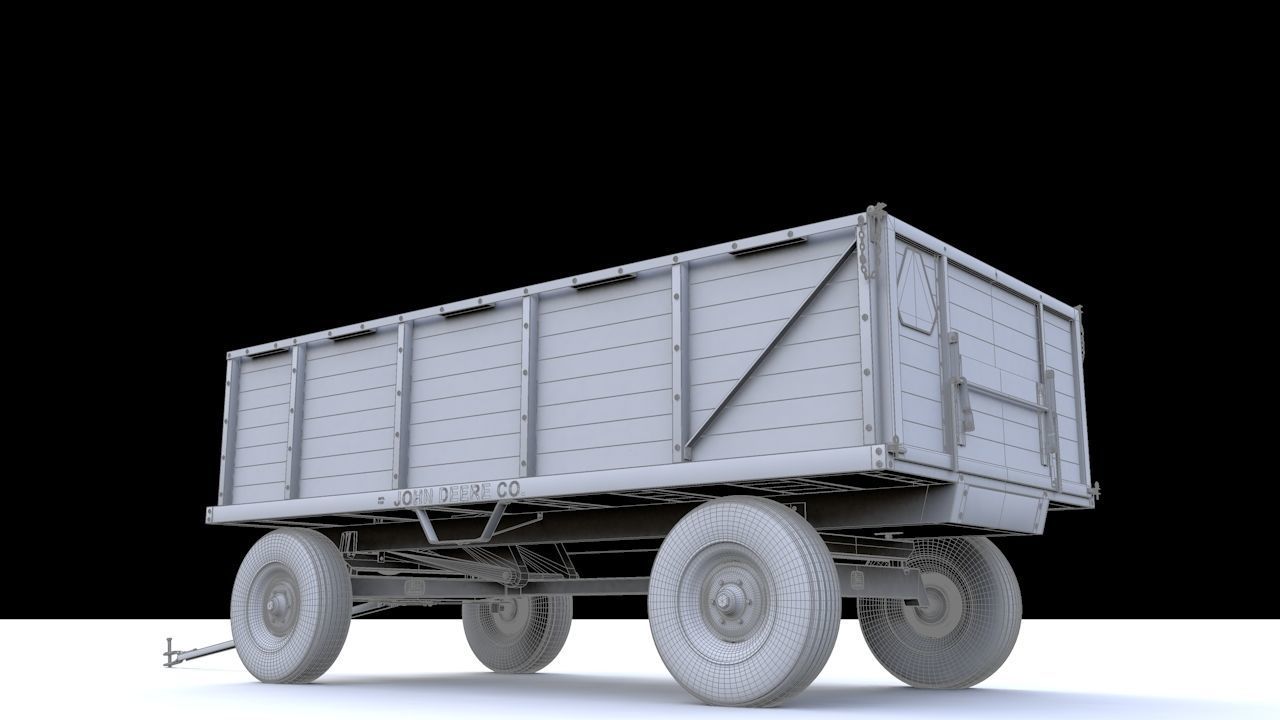 John Deere 1065 Wagon  1966 3D model_35