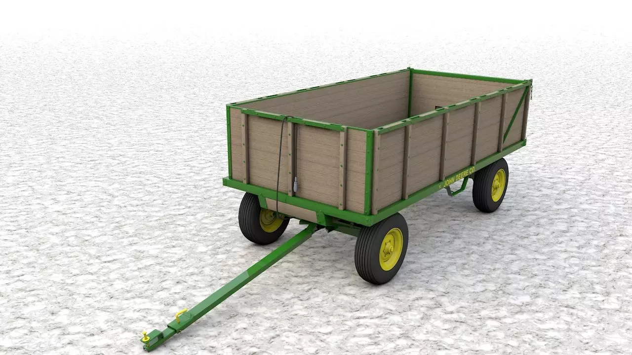 John Deere 1065 Wagon  1966 3D model_0