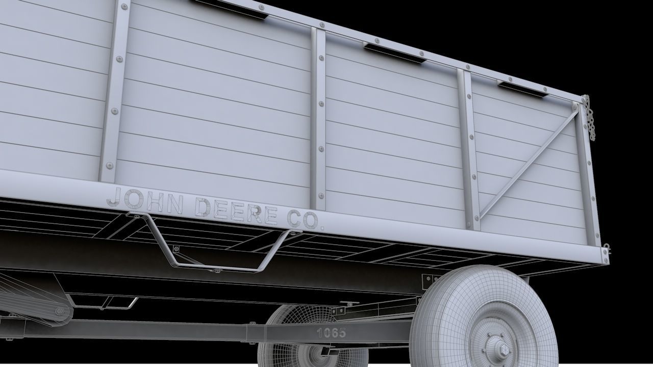 John Deere 1065 Wagon  1966 3D model_11