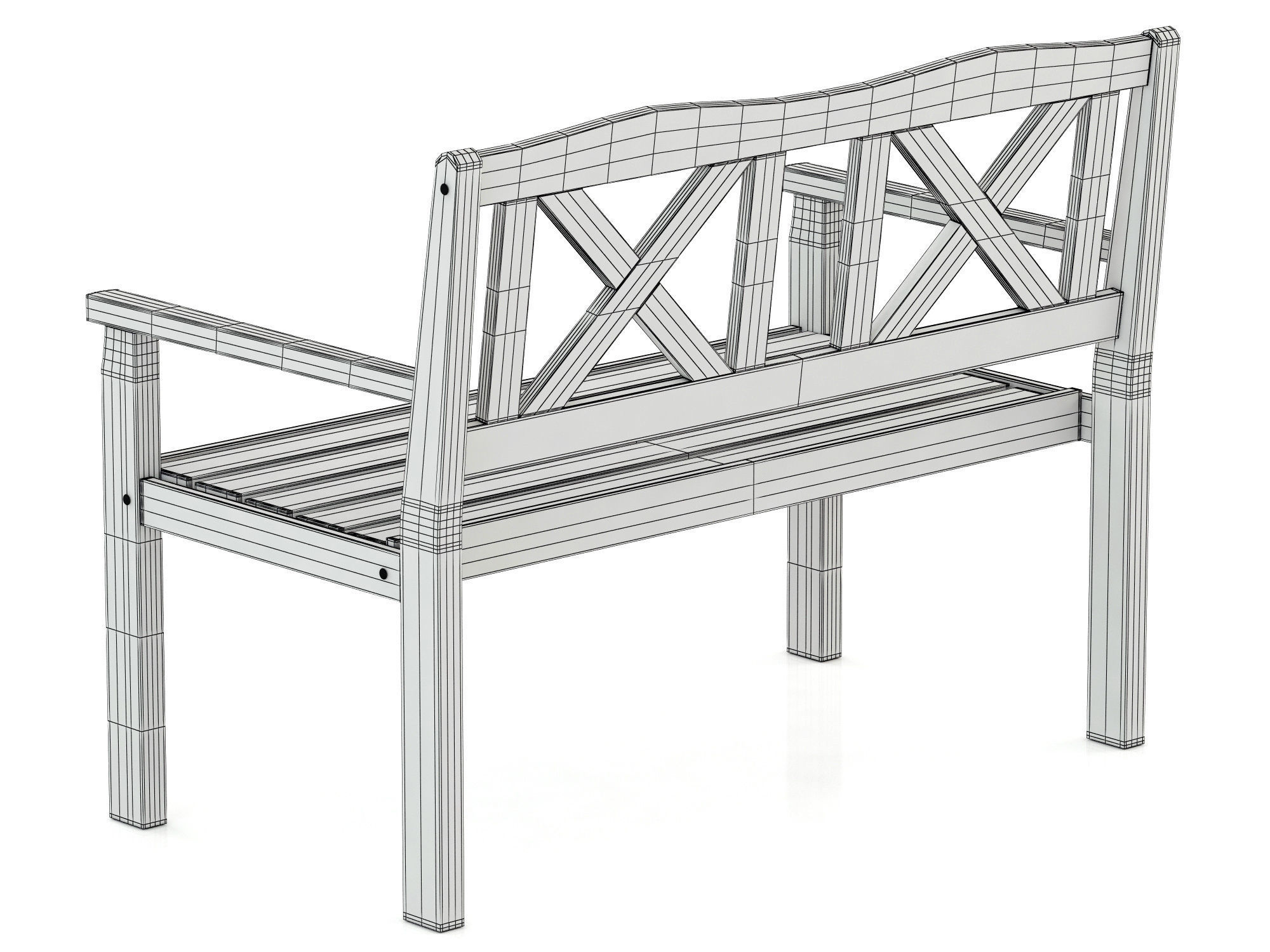 Solliden bench 3D model_8