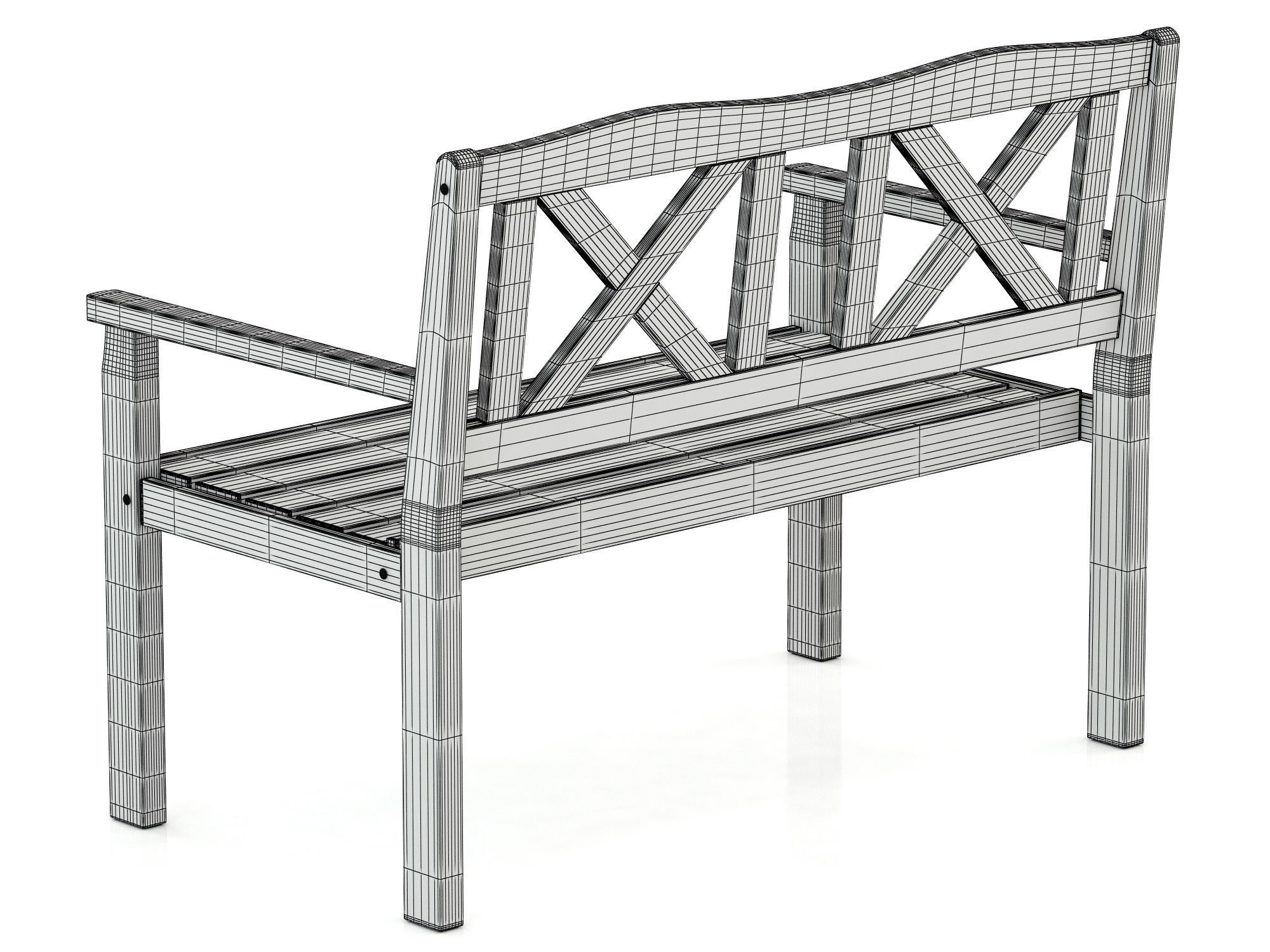 Solliden bench 3D model_9