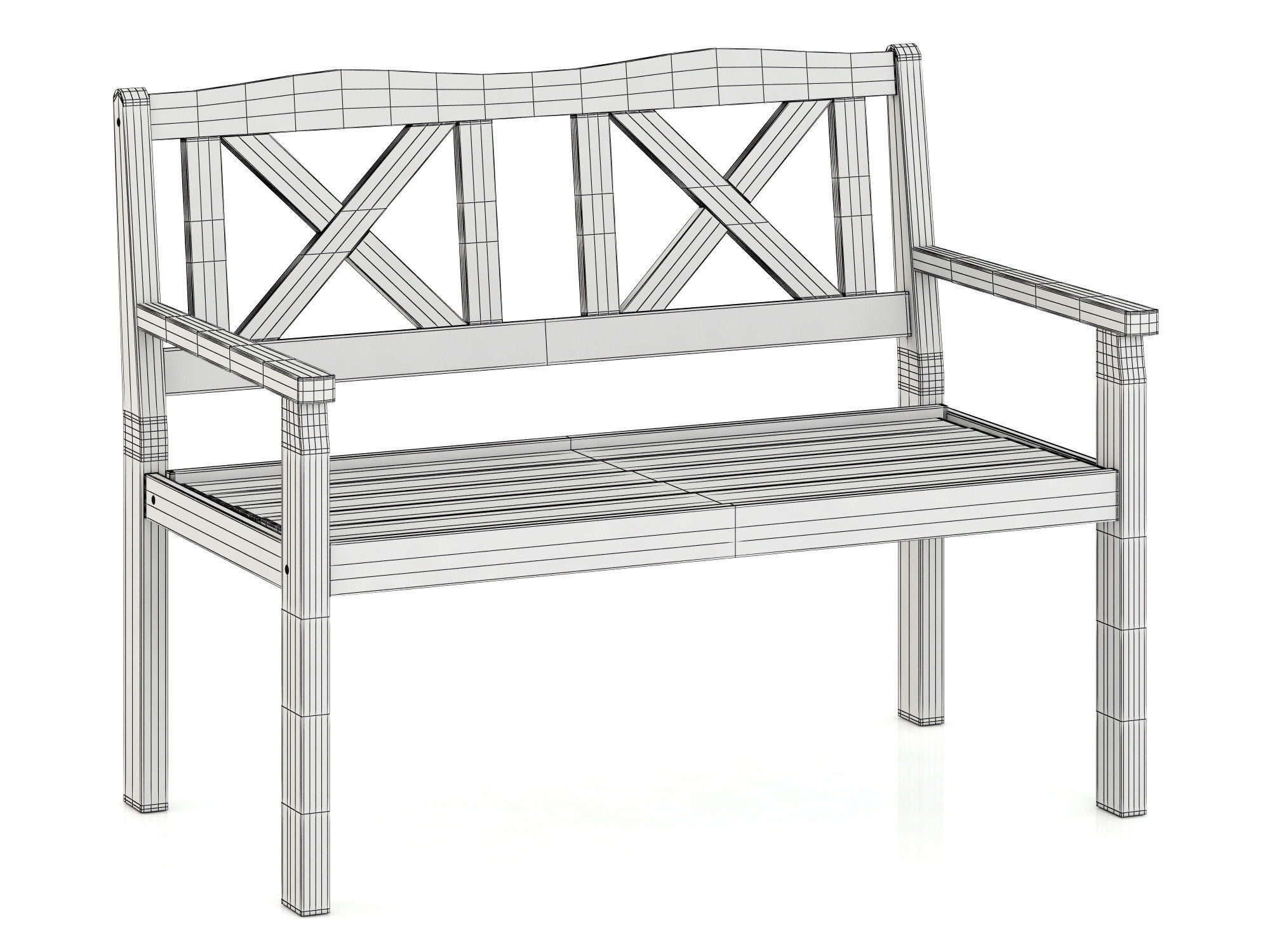 Solliden bench 3D model_6