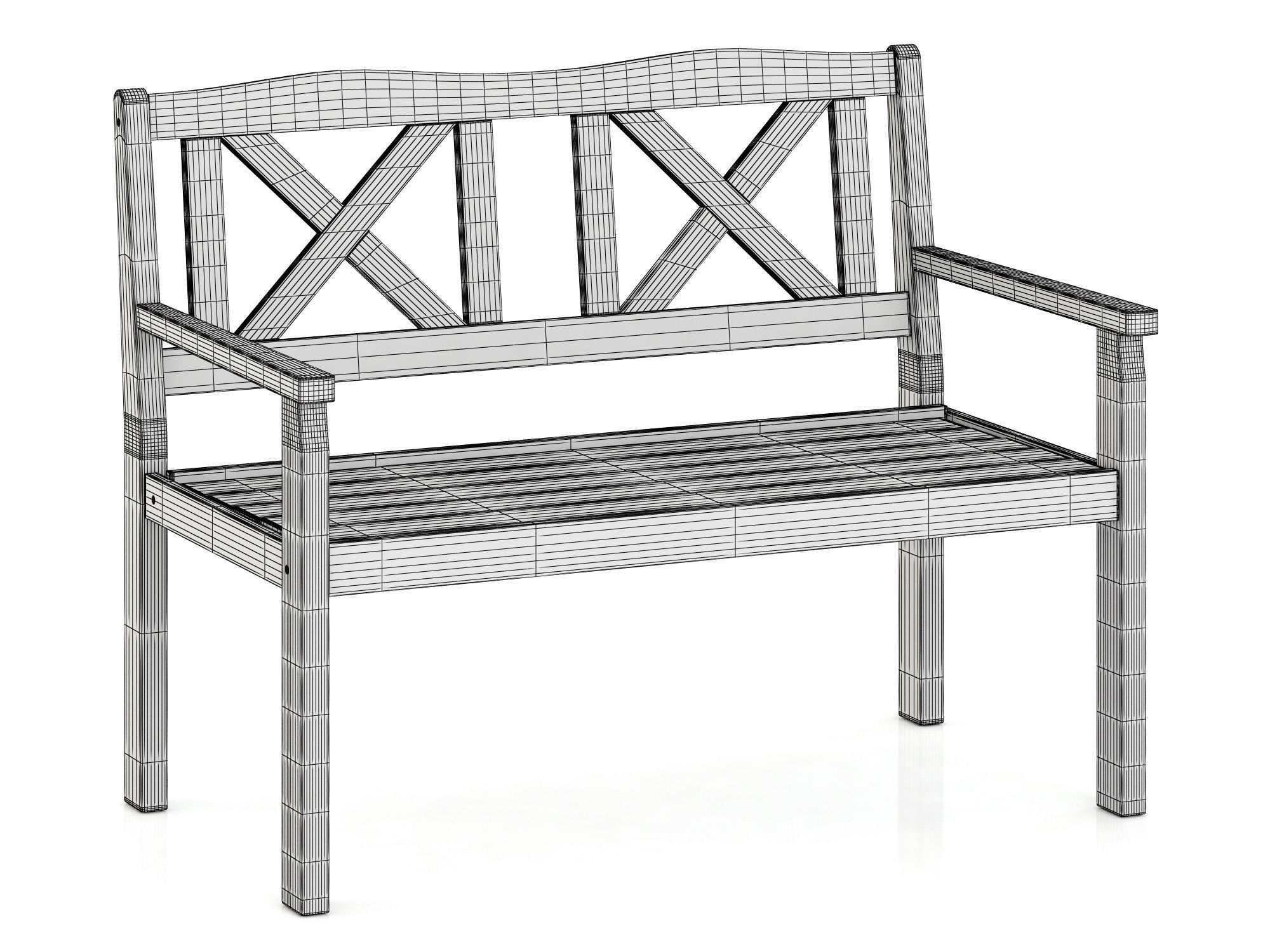 Solliden bench 3D model_7