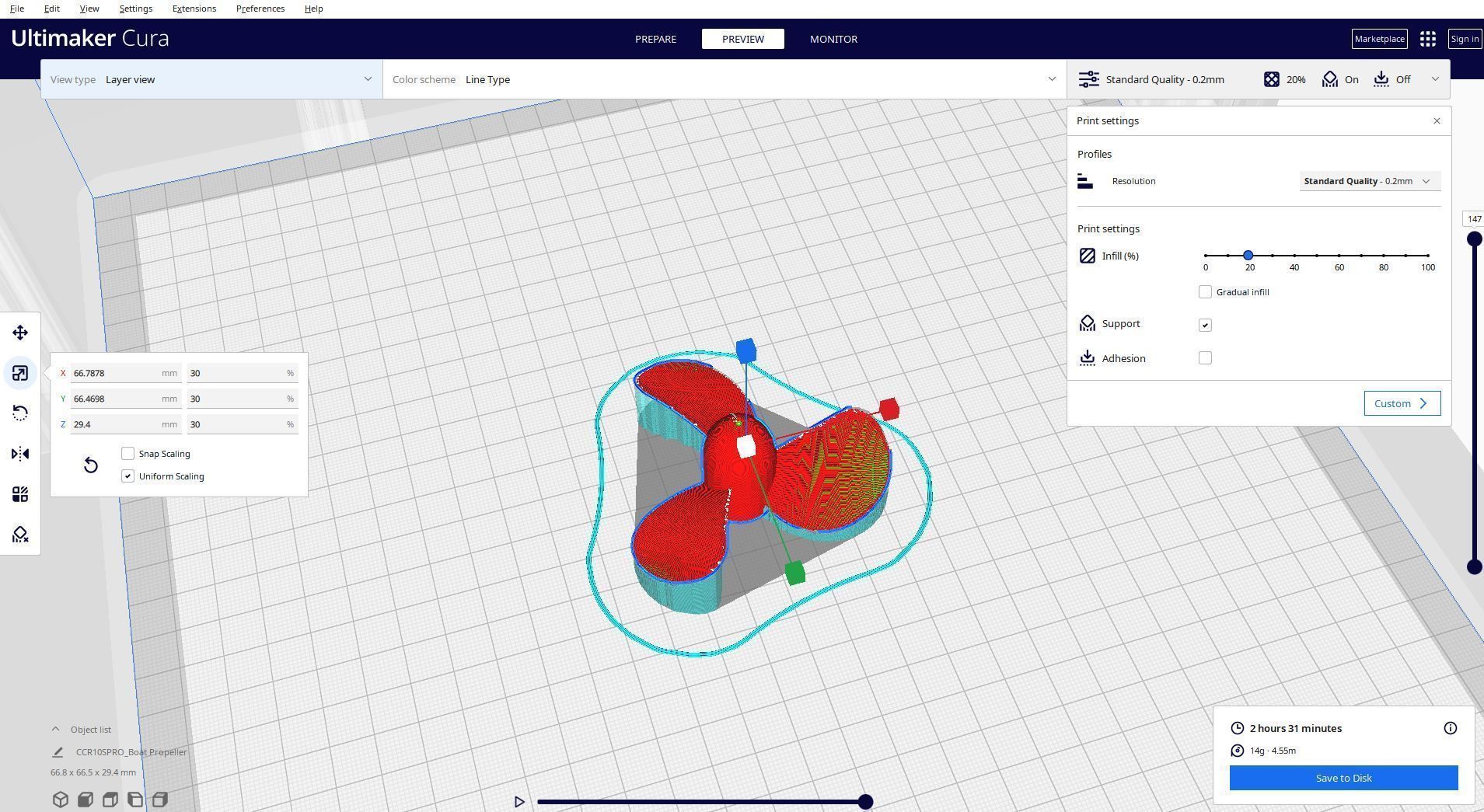 Boat propeller 3D print model_1
