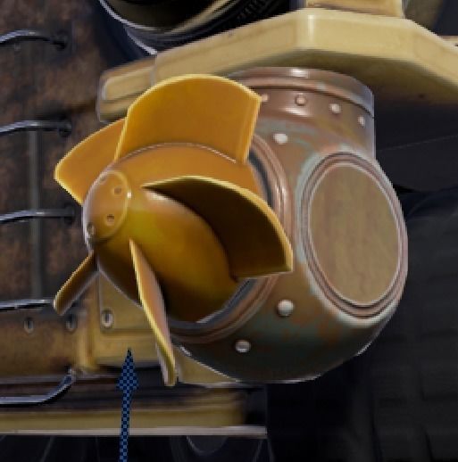 Outboard metal fan Low-poly 3D model_12