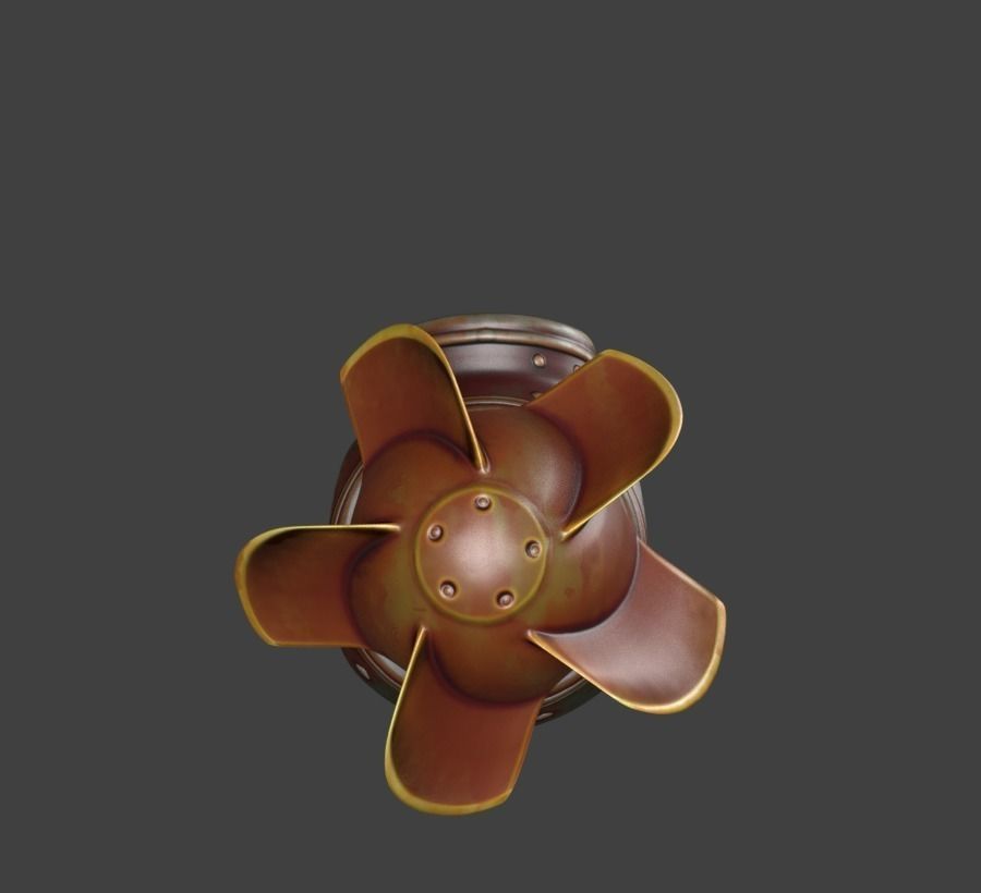 Outboard metal fan Low-poly 3D model_3