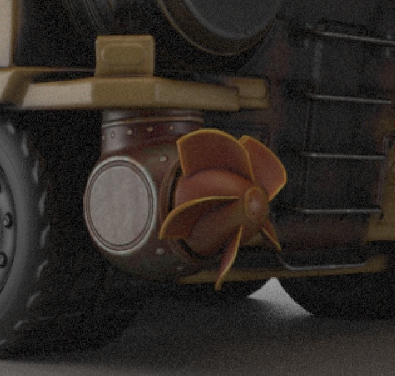 Outboard metal fan Low-poly 3D model_13