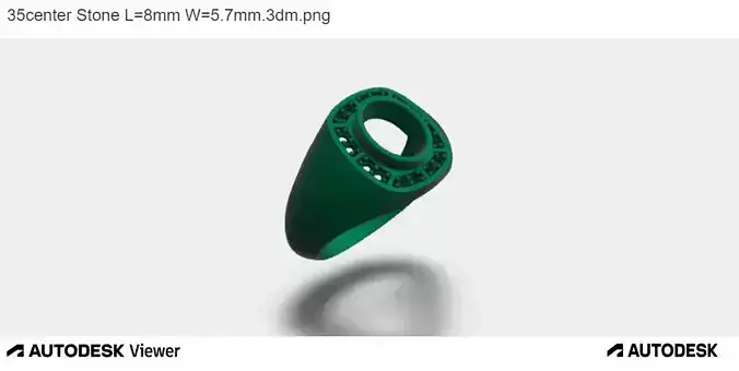  Mens 3D Ring Model with Oval Center Stone Surrounded by Stones 