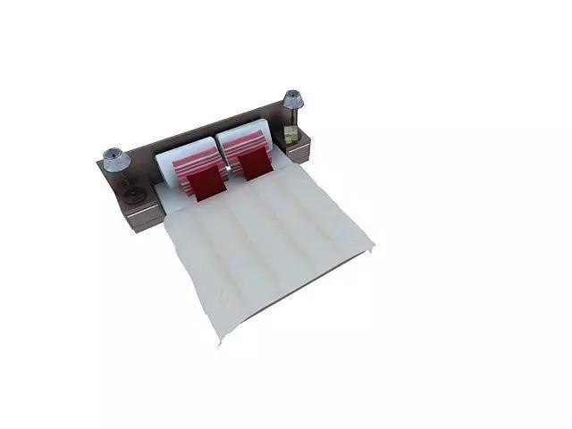 modern bed Free low-poly 3D model_0