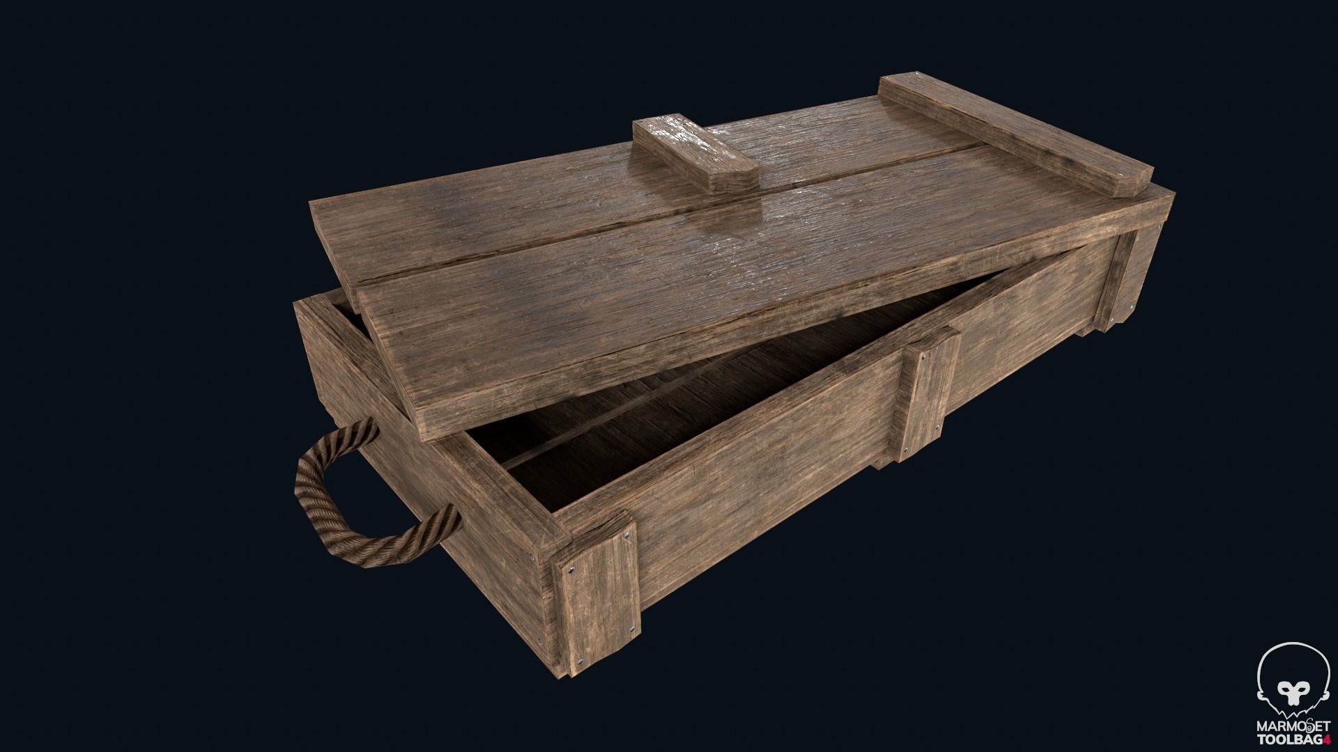 Gold Bar Crate Low-poly 3D model_8