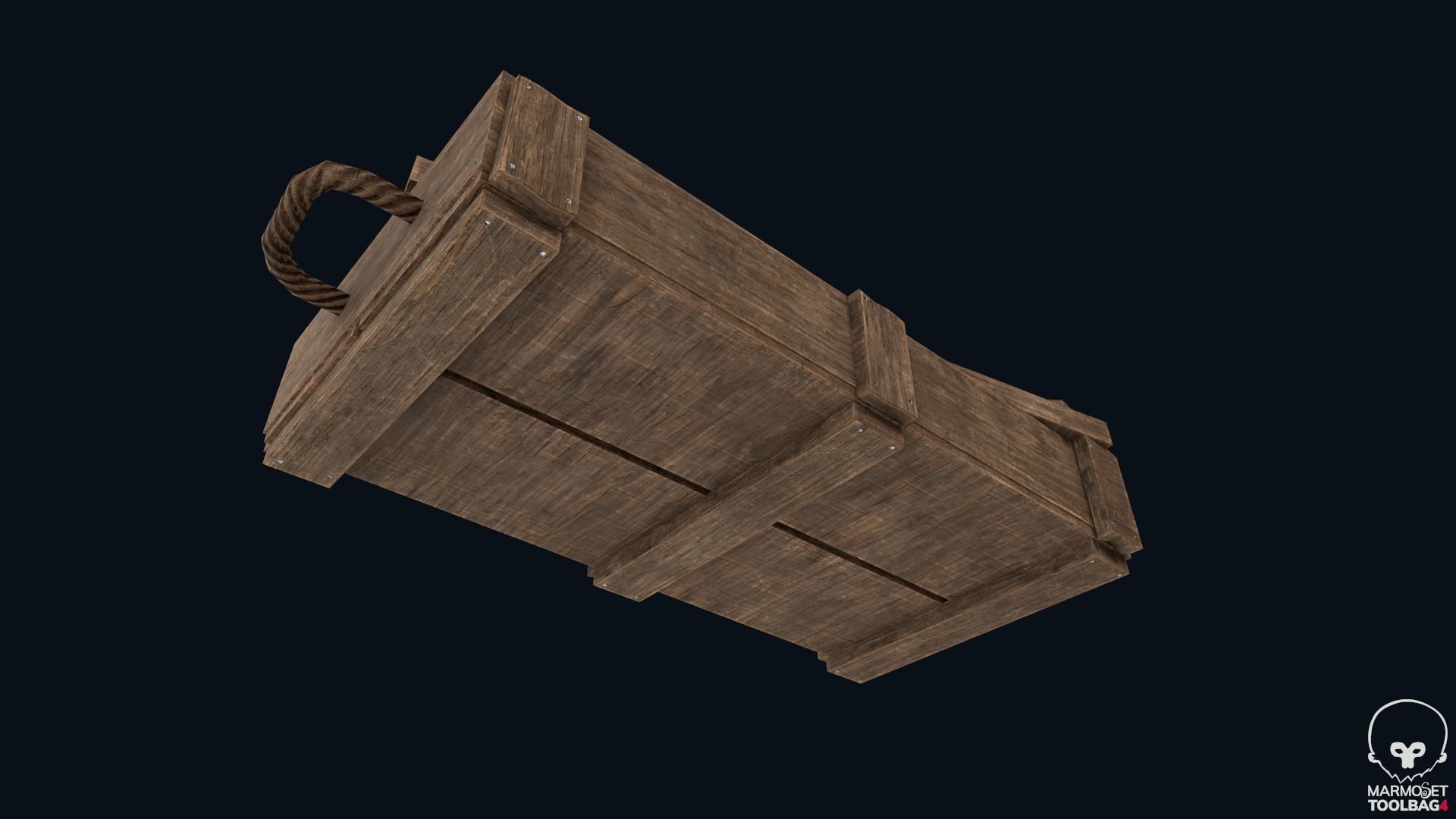 Gold Bar Crate Low-poly 3D model_5