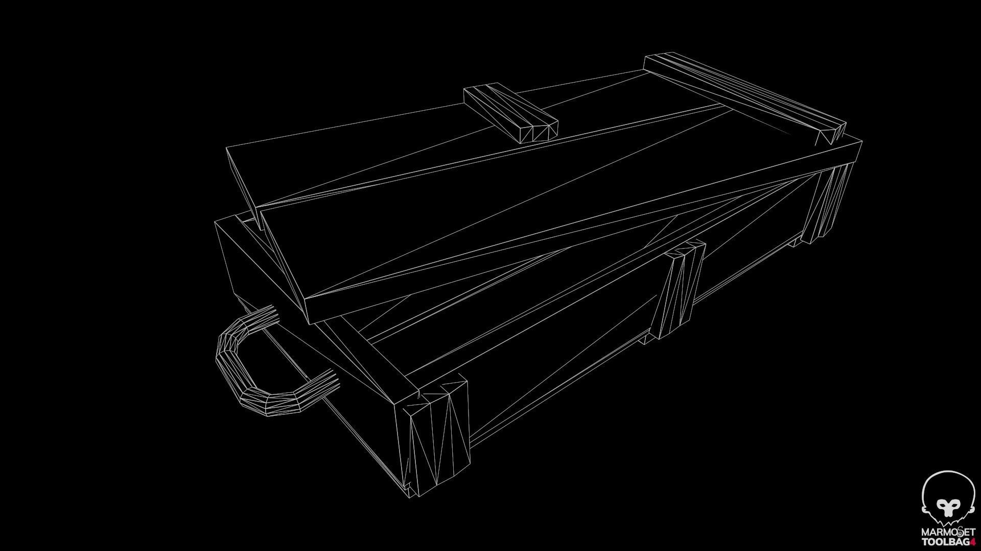 Gold Bar Crate Low-poly 3D model_16