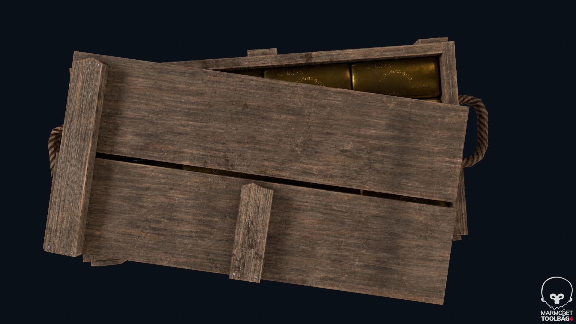Gold Bar Crate Low-poly 3D model_6