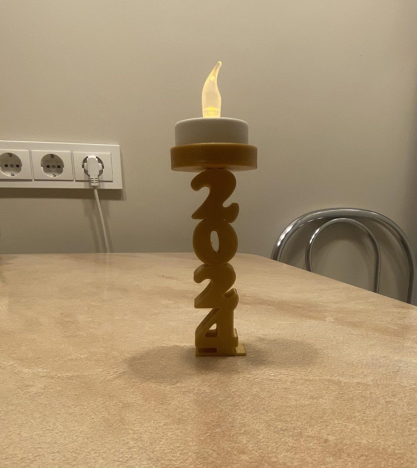 christmas tea light 2024 dragon year holder 3D print model_1