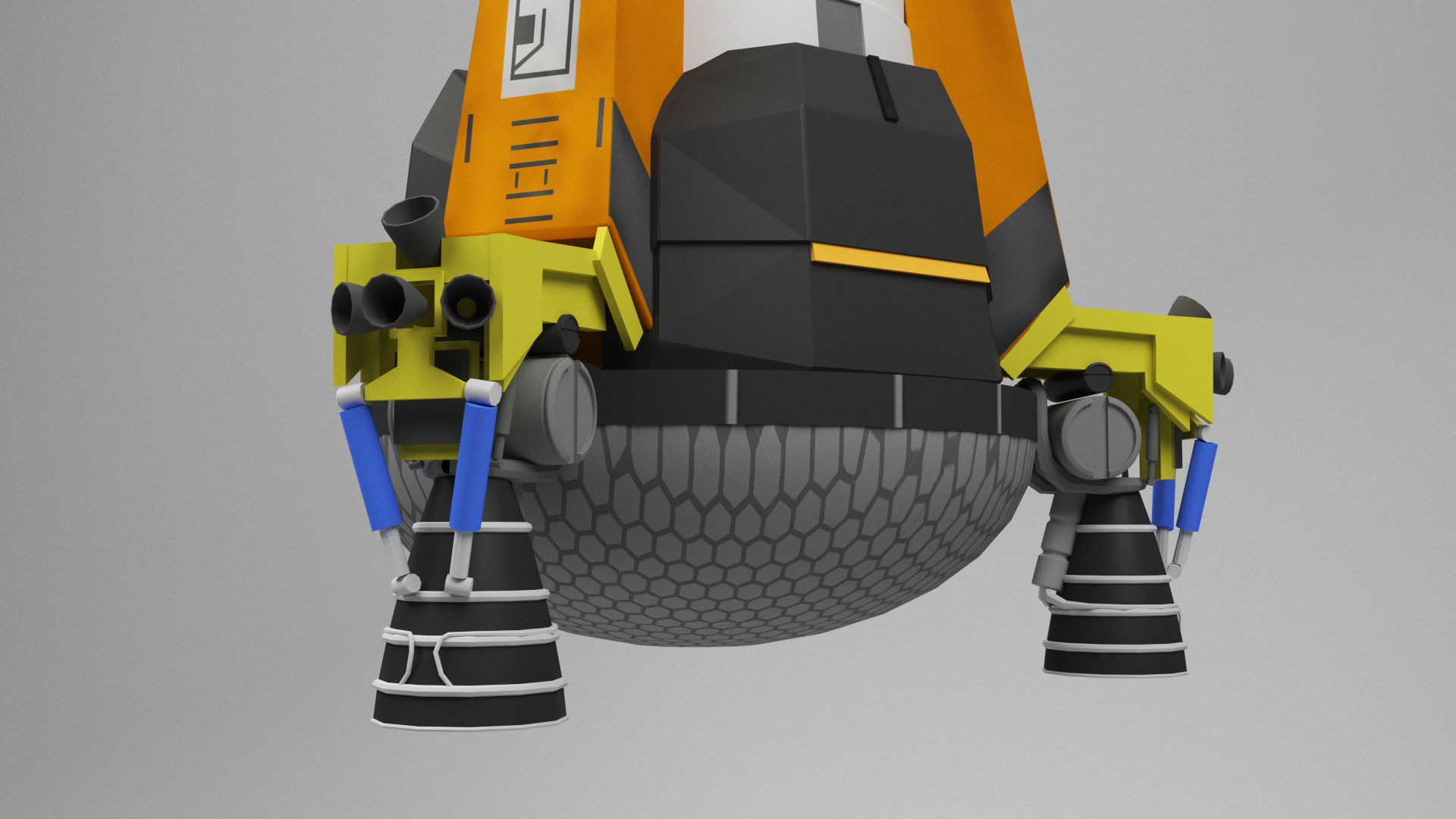 3D Spaceship Low-poly 3D model_3