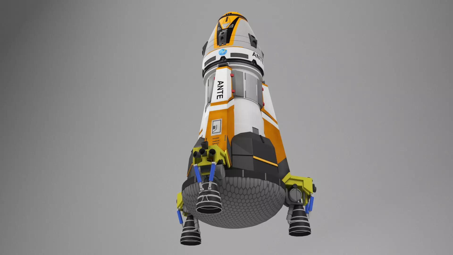 3D Spaceship Low-poly 3D model_0