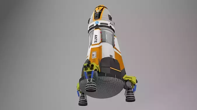3D Spaceship Low-poly 3D model