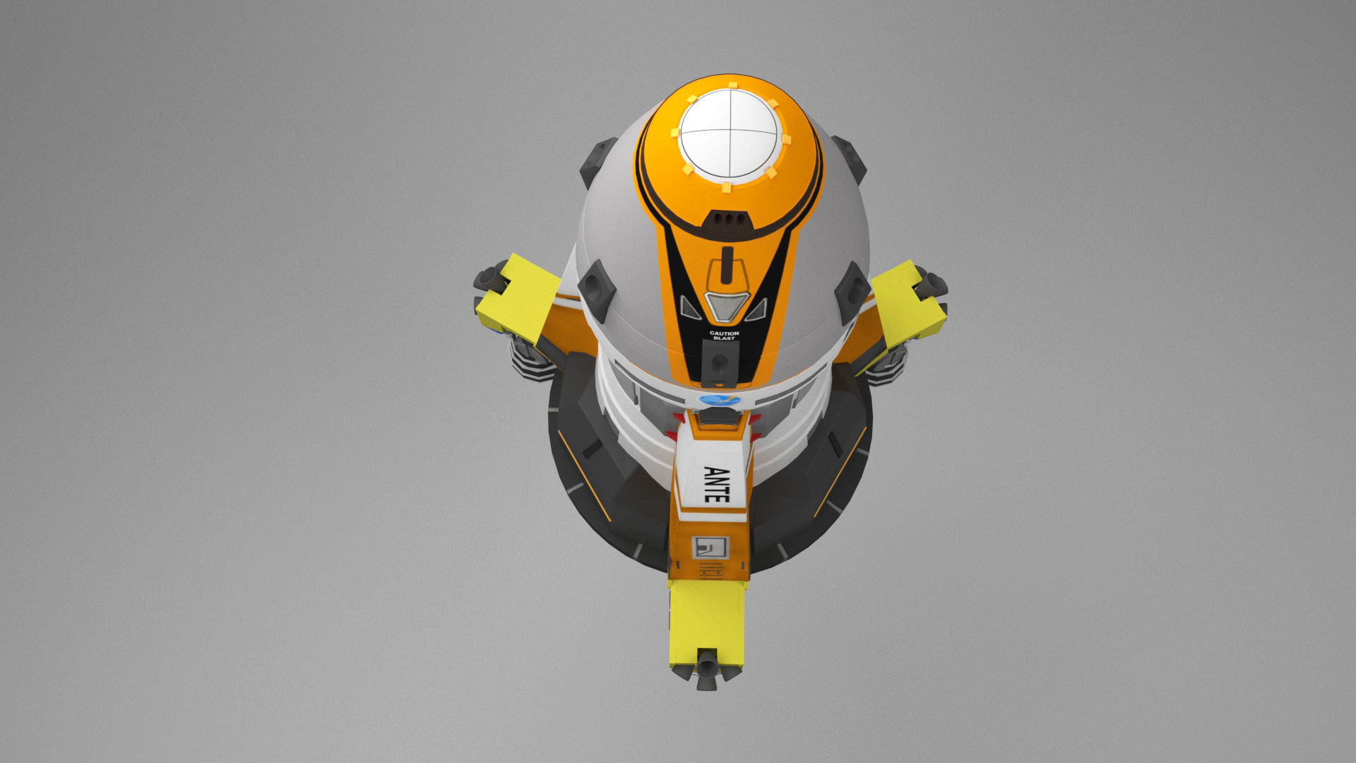 3D Spaceship Low-poly 3D model_2