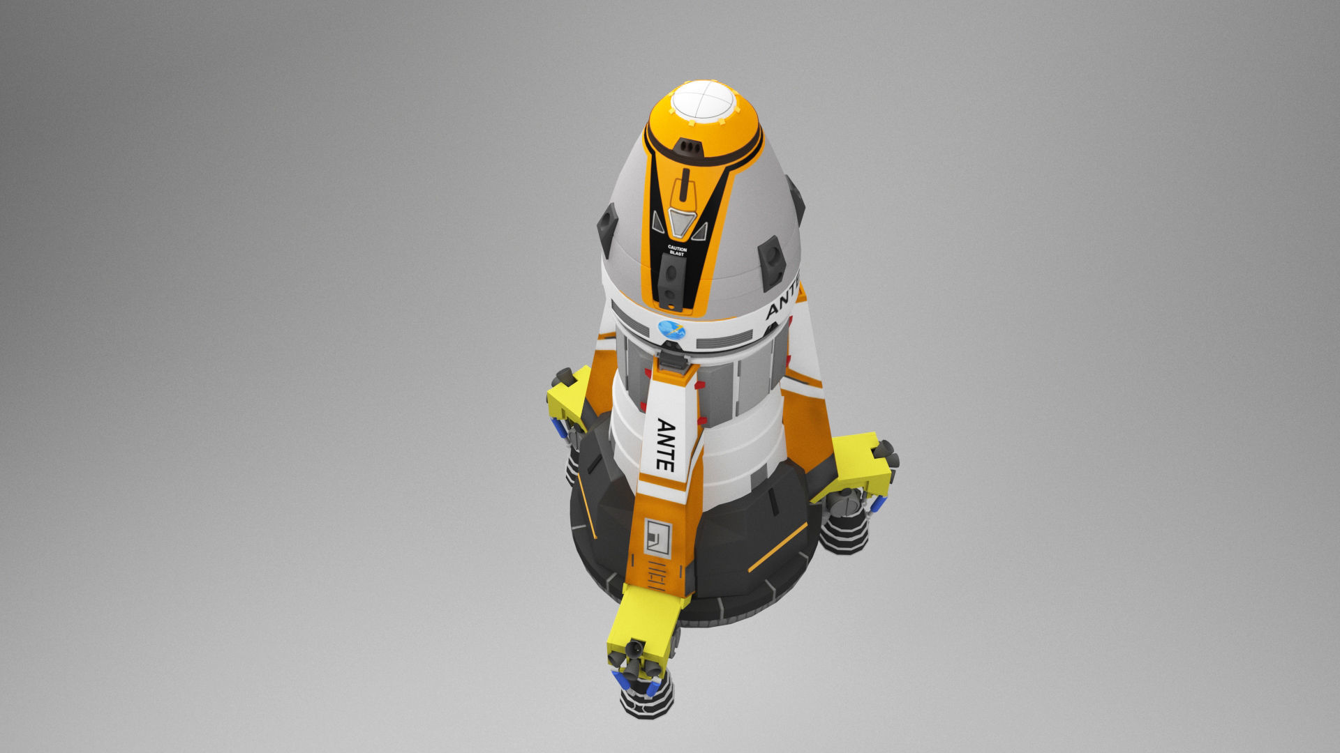 3D Spaceship Low-poly 3D model_5