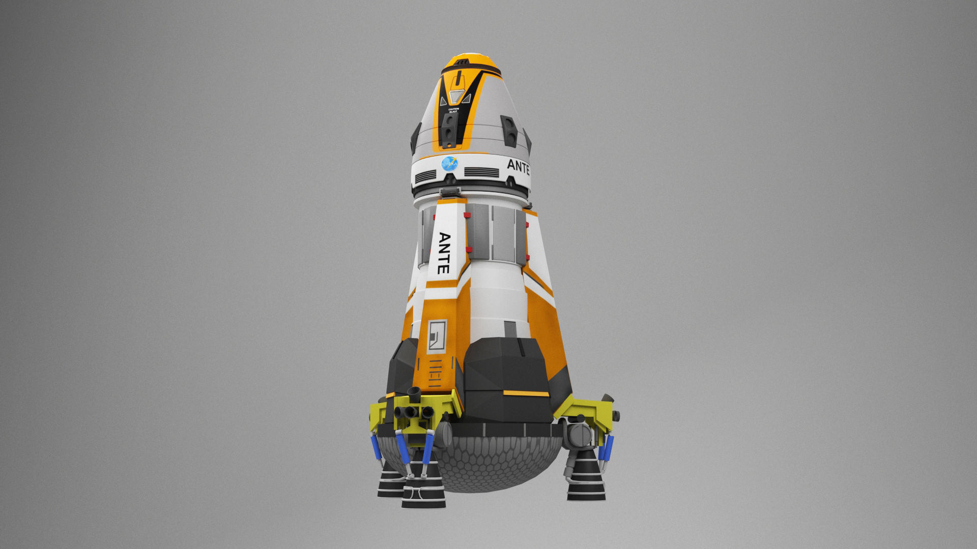 3D Spaceship Low-poly 3D model_1