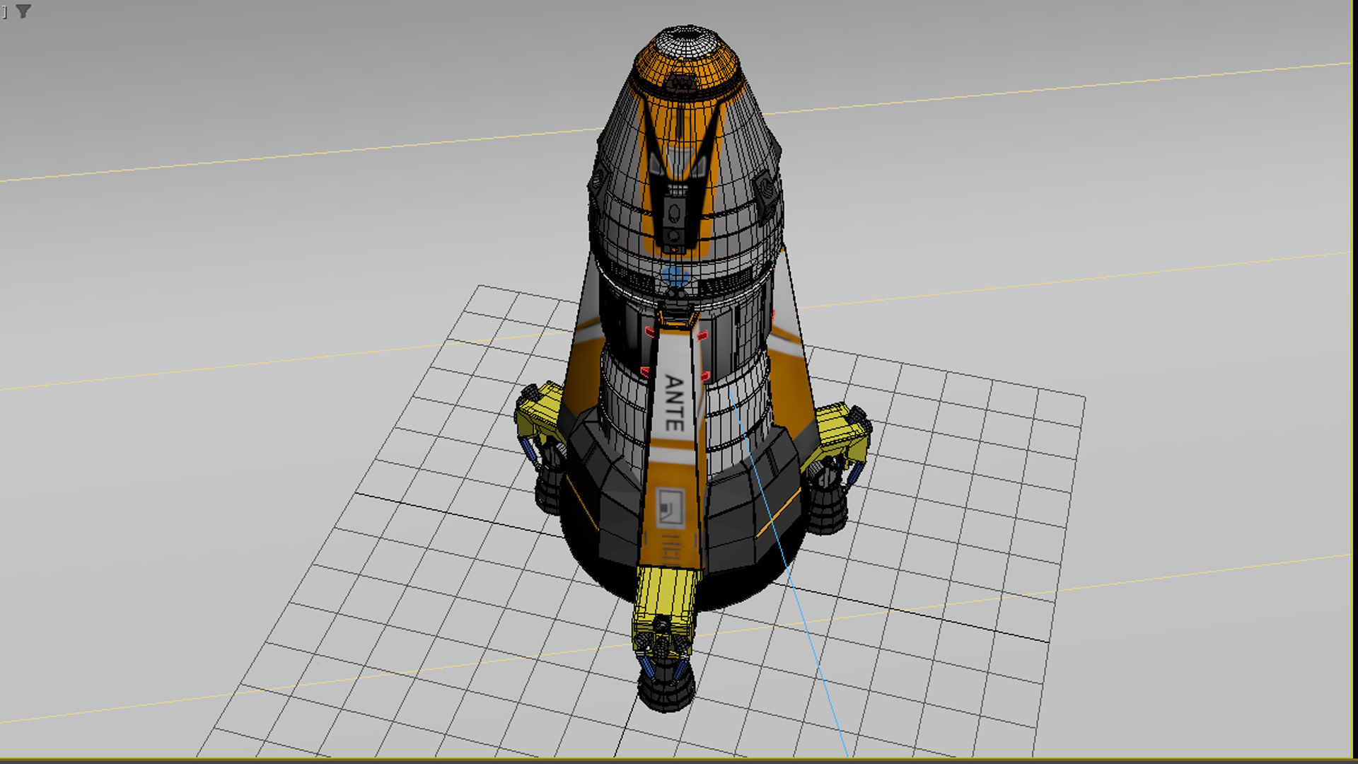 3D Spaceship Low-poly 3D model_7