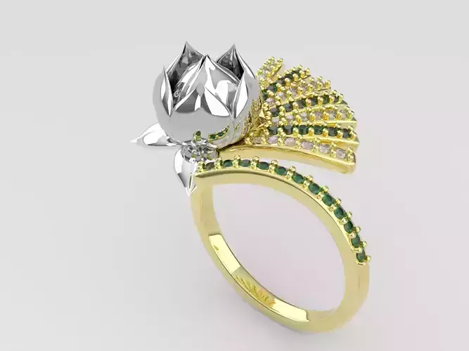 Anillo tulipan 3D print model