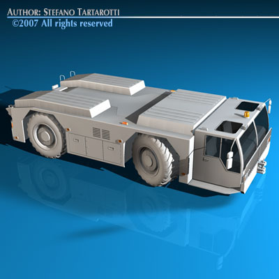 Airport tow tractor 3D model_1