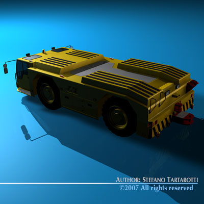 Airport tow tractor 3D model_3