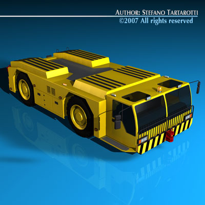 Airport tow tractor 3D model_7