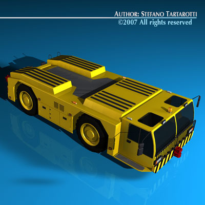 Airport tow tractor 3D model_4