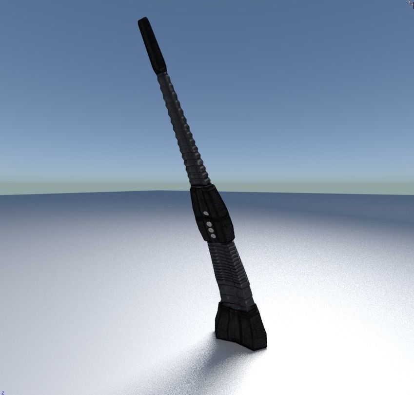 Sci-Fi Antenna Low-poly 3D model_12