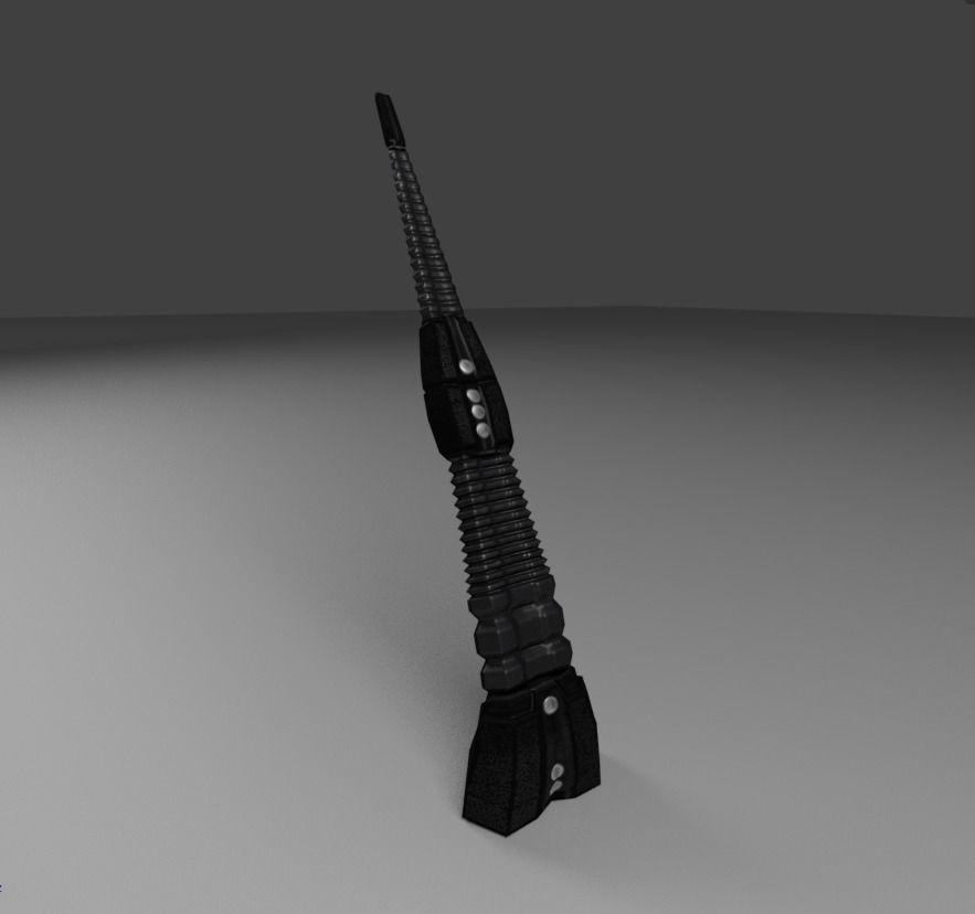 Sci-Fi Antenna Low-poly 3D model_0