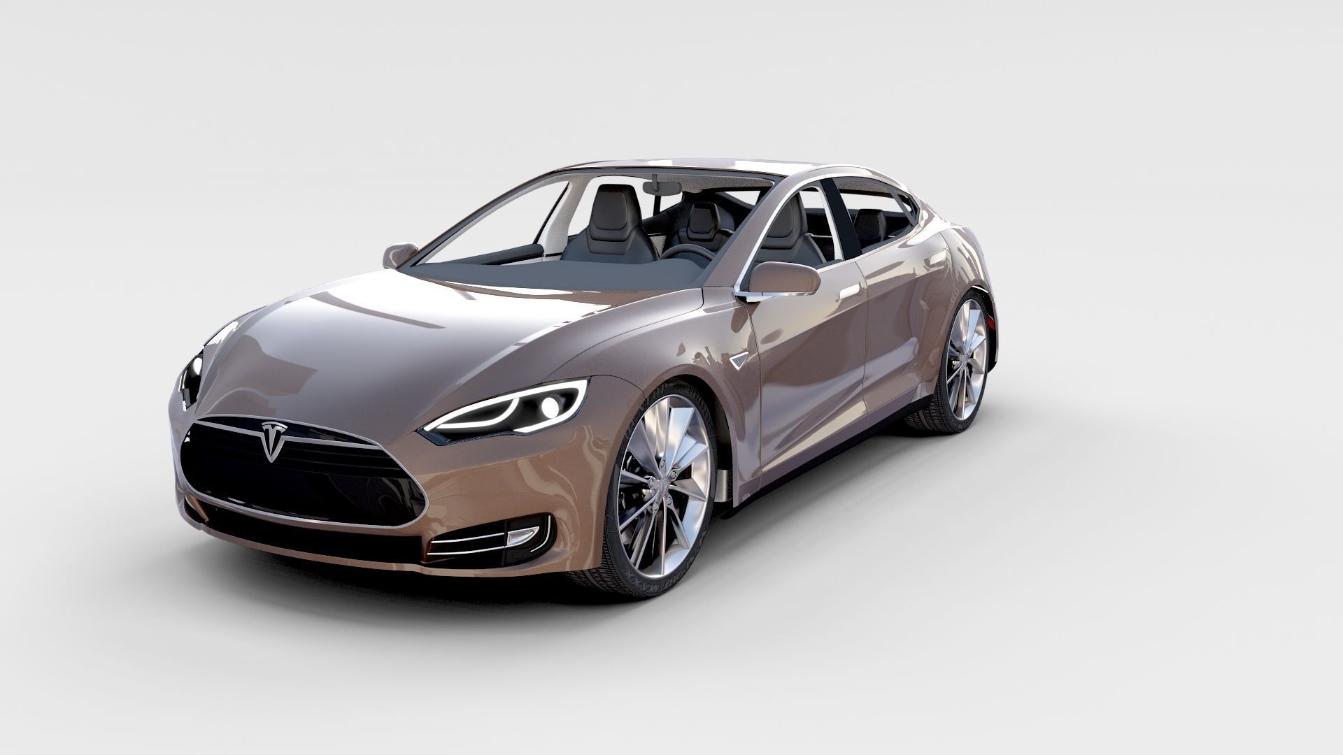 Tesla Model S with chassis interior rev 3D model_51