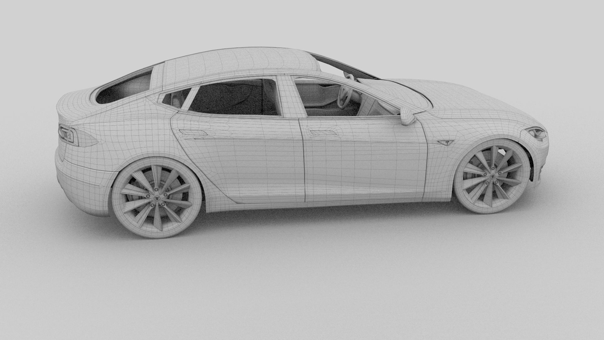 Tesla Model S with chassis interior rev 3D model_78