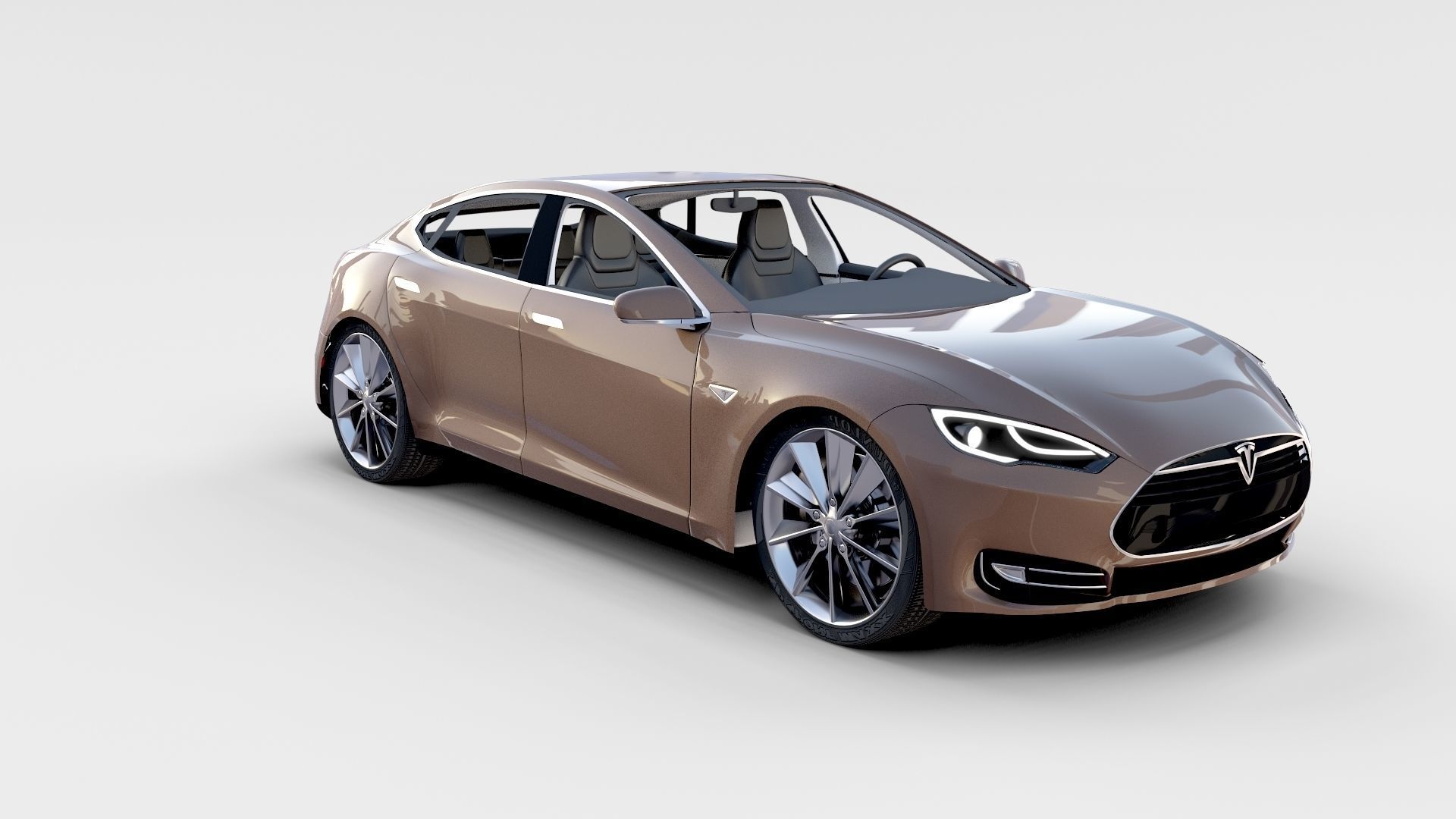 Tesla Model S with chassis interior rev 3D model_38