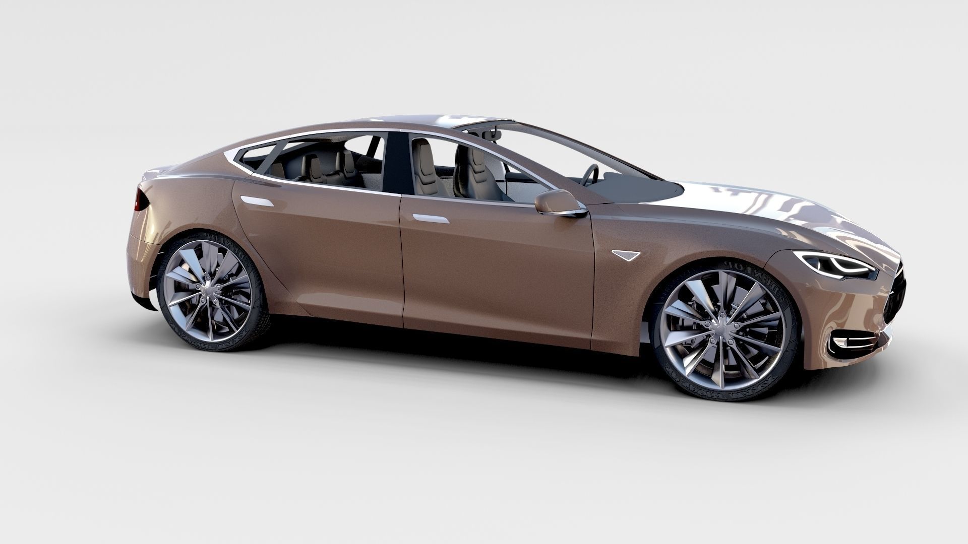 Tesla Model S with chassis interior rev 3D model_40