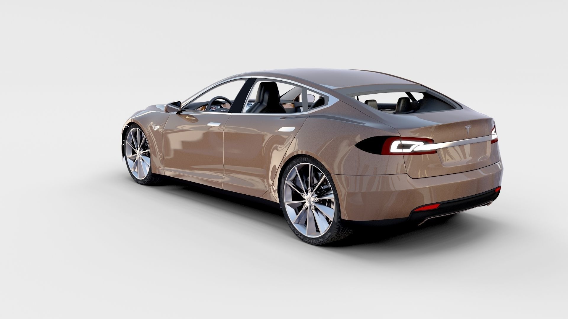 Tesla Model S with chassis interior rev 3D model_32