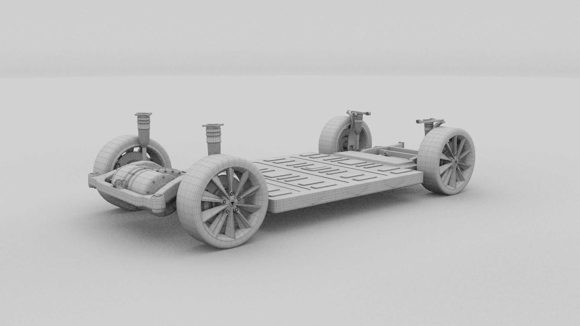 Tesla Model S with chassis interior rev 3D model_73